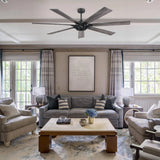 72" Farmhouse DC Motor Brushed Nickel Downrod Mount Reversible Ceiling Fan with Remote Control - Parrot Uncle UK