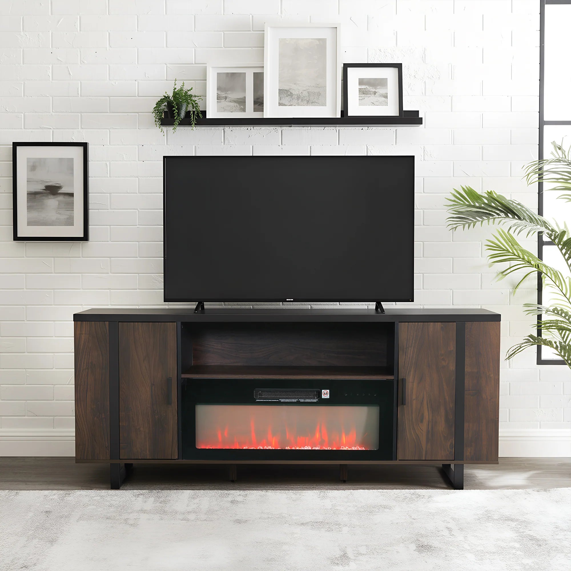 72" / 183cm TV Stand With 36'' / 91cm Electric Fireplace