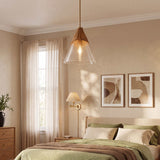 Glass Rattan Pendant Light 35 cm Diameter
