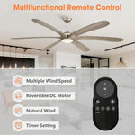 72" Jaydn Farmhouse Satin Nickel DC Motor Downrod Mount Reversible Ceiling Fan with Lighting and Remote Control - Parrot Uncle UK