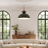Dark Green Metal Pendant Light 28 cm Diameter