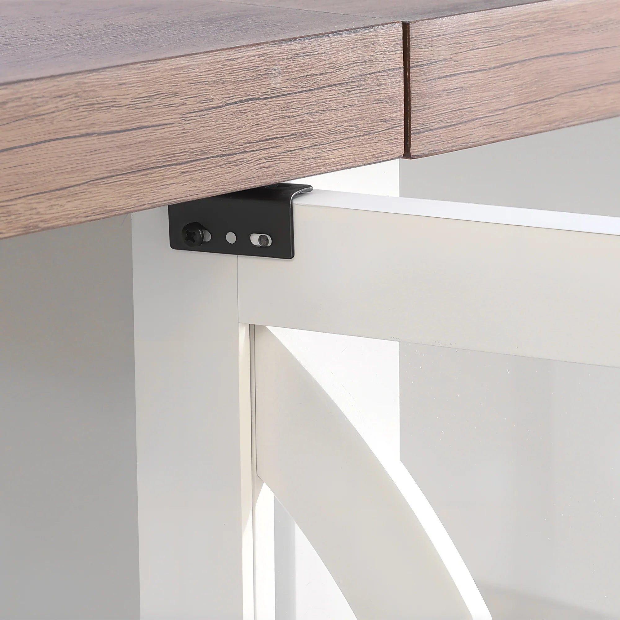 236cm White TV Stand With Storage Cabinet