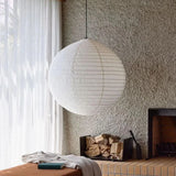 Handcrafted LUNA Ø 50 cm Off-White Linen Pendant Light Shade Scandinavian Japandi Natural Lighting Fixture