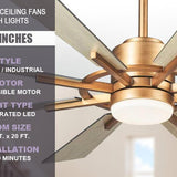 60" Oretha Windmill DC Ceiling Fan with LED Lighting