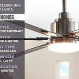72" Bankston Modern DC Motor Downrod Mount Reversible Ceiling Fan with Lighting and Remote Control