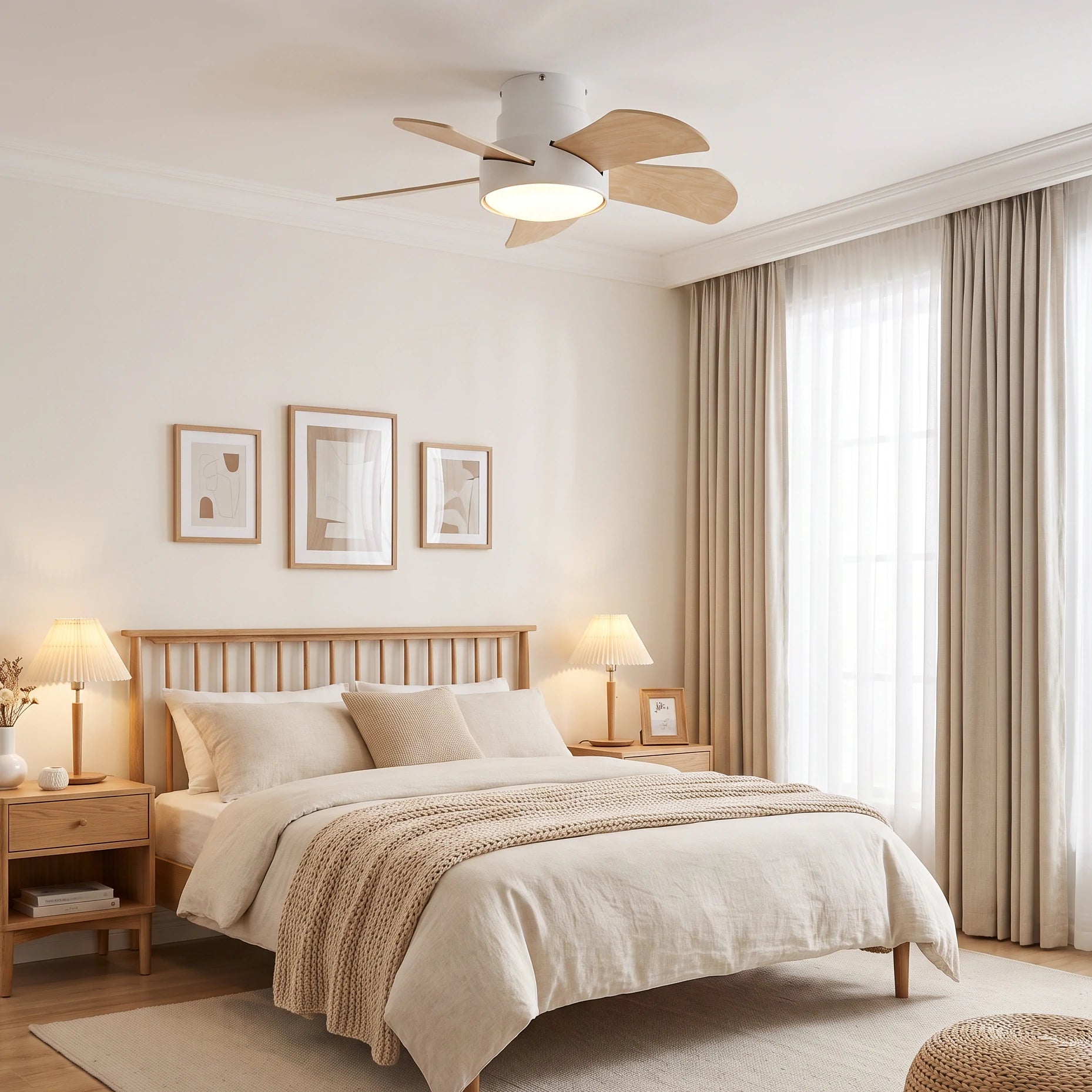 Weston Quiet Ceiling Fan 76cm (30") with 5 Blades and LED Light