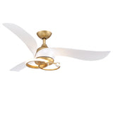 Aurea Vintage Gold Quiet Ceiling Fan 132cm (52") with LED Light