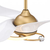 Aurea Vintage Gold Quiet Ceiling Fan 132cm (52") with LED Light