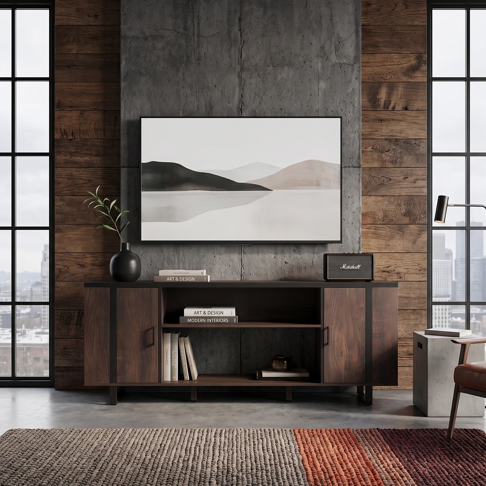 Camber 72" / 183cm TV Stand With 36'' / 91cm Electric Fireplace