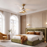 Aurea Vintage Gold Quiet Ceiling Fan 132cm (52") with LED Light