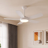 Ella Quiet Ceiling Fan White 106cm (42”) with 5 Blades and LED Light