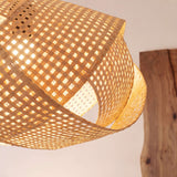 BEATRIZ Earthy Wabi-Sabi Wave Bamboo Pendant Light 50 cm Diameter