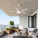 Ella Quiet Ceiling Fan White 106cm (42”) with 5 Blades and LED Light