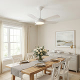 Ella Quiet Ceiling Fan White 106cm (42”) with 5 Blades and LED Light