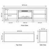 Aruna 168cm/66" Black LED TV Stand with Electric Fire Fits Up to 75" TVs with LED Shelf Lighting