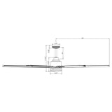 72" Bankston Modern DC Motor Downrod Mount Reversible Ceiling Fan with Lighting and Remote Control