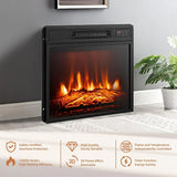 24" Insert Black Electric Fireplace with Remote Control