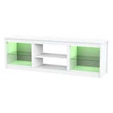168cm/66" LED TV Stand Fits Up to 75" TVs with LED Shelf Lighting