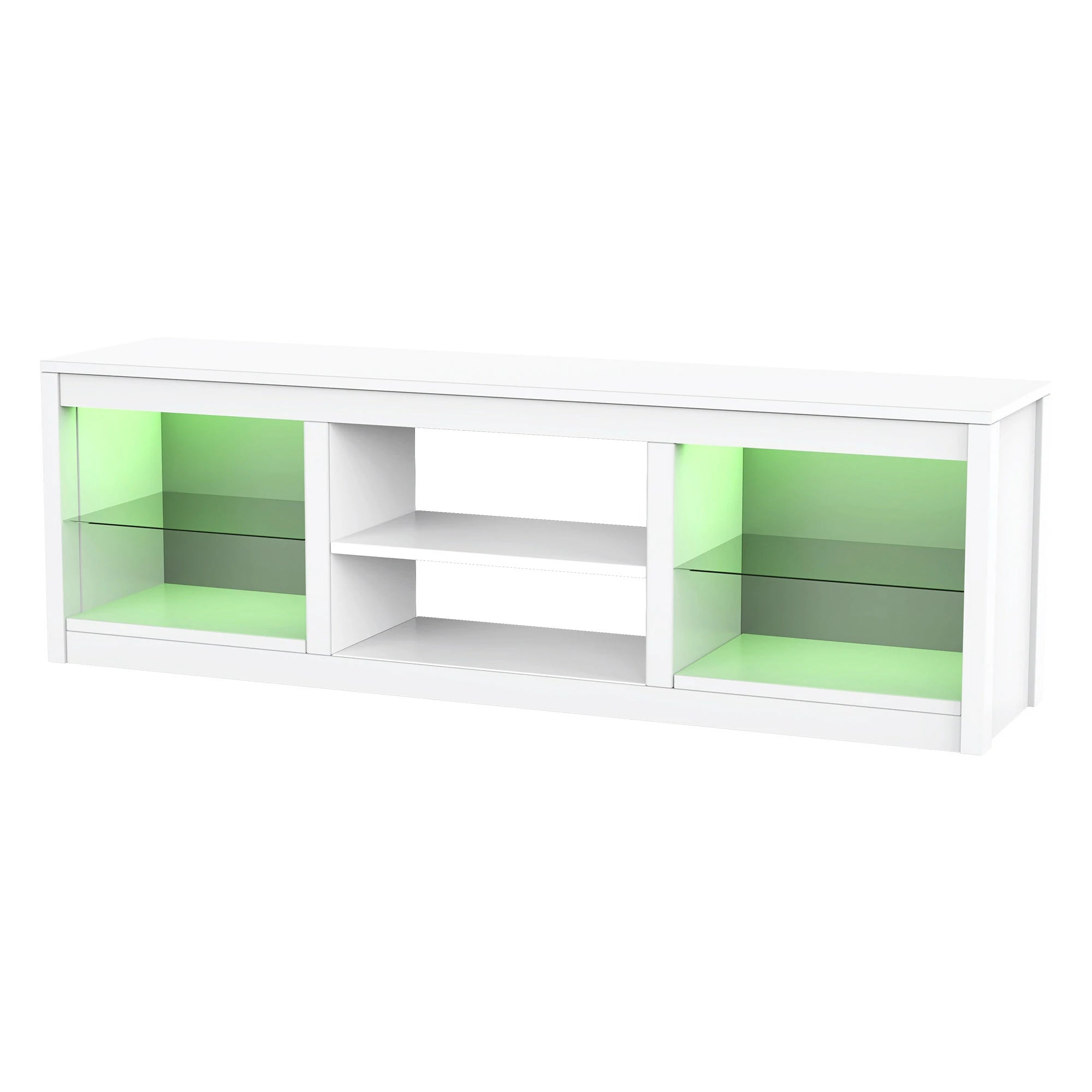 168cm/66" LED TV Stand Fits Up to 75" TVs with LED Shelf Lighting