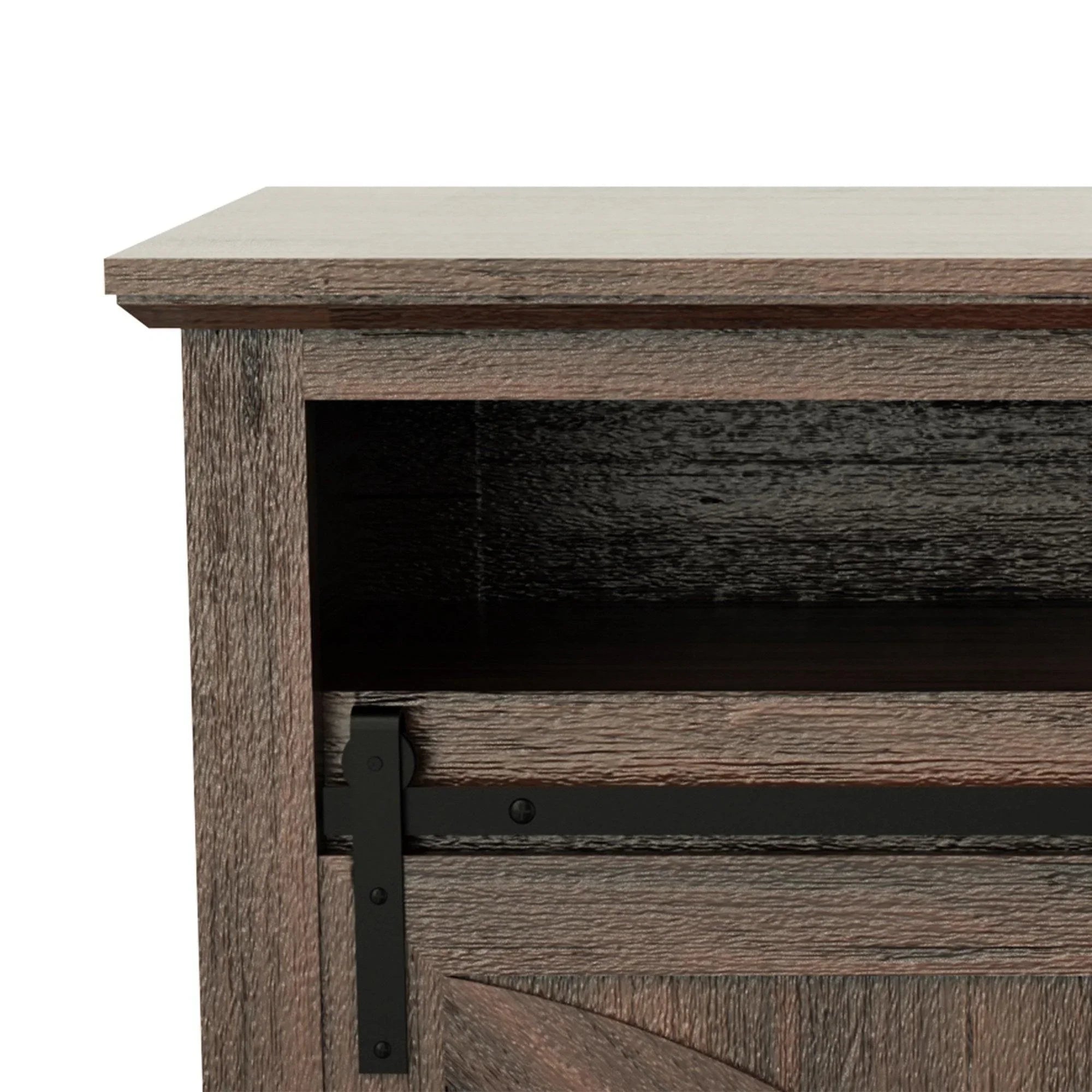 173cm/68" Farmhouse TV Stand with 23" Electric Fireplace Inset