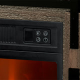 Brimley 173cm/68" Farmhouse Brown TV Stand with 23" Electric Fireplace Inset