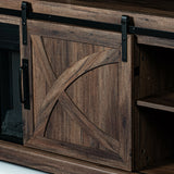 Brimley 173cm/68" Farmhouse Brown TV Stand with 23" Electric Fireplace Inset