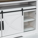 Brimley 173cm/68" Farmhouse White TV Stand with 23" Electric Fireplace Inset