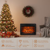 23" Black Electric Fireplace Inset with Remote Control - Parrot Uncle UK