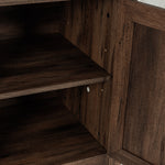147cm/58" Brown TV Stand with Closed Storage, Storage Cabinet with Adjustable Shelves, Fits Up to 65" TVs