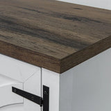 147cm White TV Stand with Closed Storage, Storage Cabinet with Adjustable Shelves, Fits Up to 65" TVs