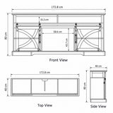 Brimley 173cm/68" Farmhouse Brown TV Stand with 23" Electric Fireplace Inset