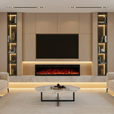 1880mm 74" EF74R Pro Wall Mounted Electric Fire with 13 Flame Colors Built-In Electric Fire with Remote Control 750/1500W