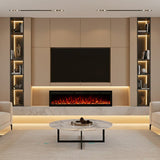 Modern Wall-Mount and Recessed Electric Fireplace, 13 Flame Colours, App & Remote Control