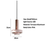 Natural Marble Stone Pendant Light with Aluminum Base LED Ceiling Light