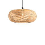 Modern Sleek Oval Bamboo Pendant Light Ø55cm