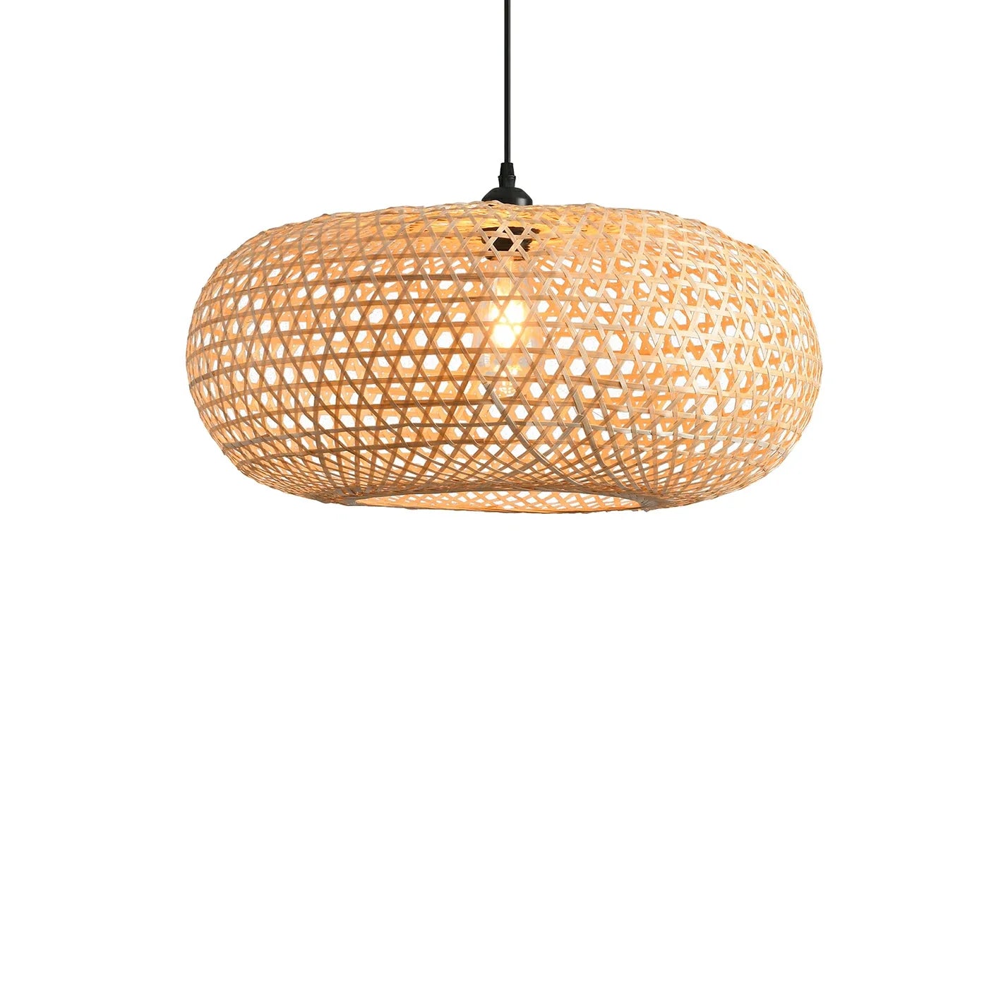 Modern Sleek Oval Bamboo Pendant Light Ø55cm