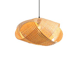 Earthy Wabi-Sabi Wave Bamboo Pendant Light Ø50cm