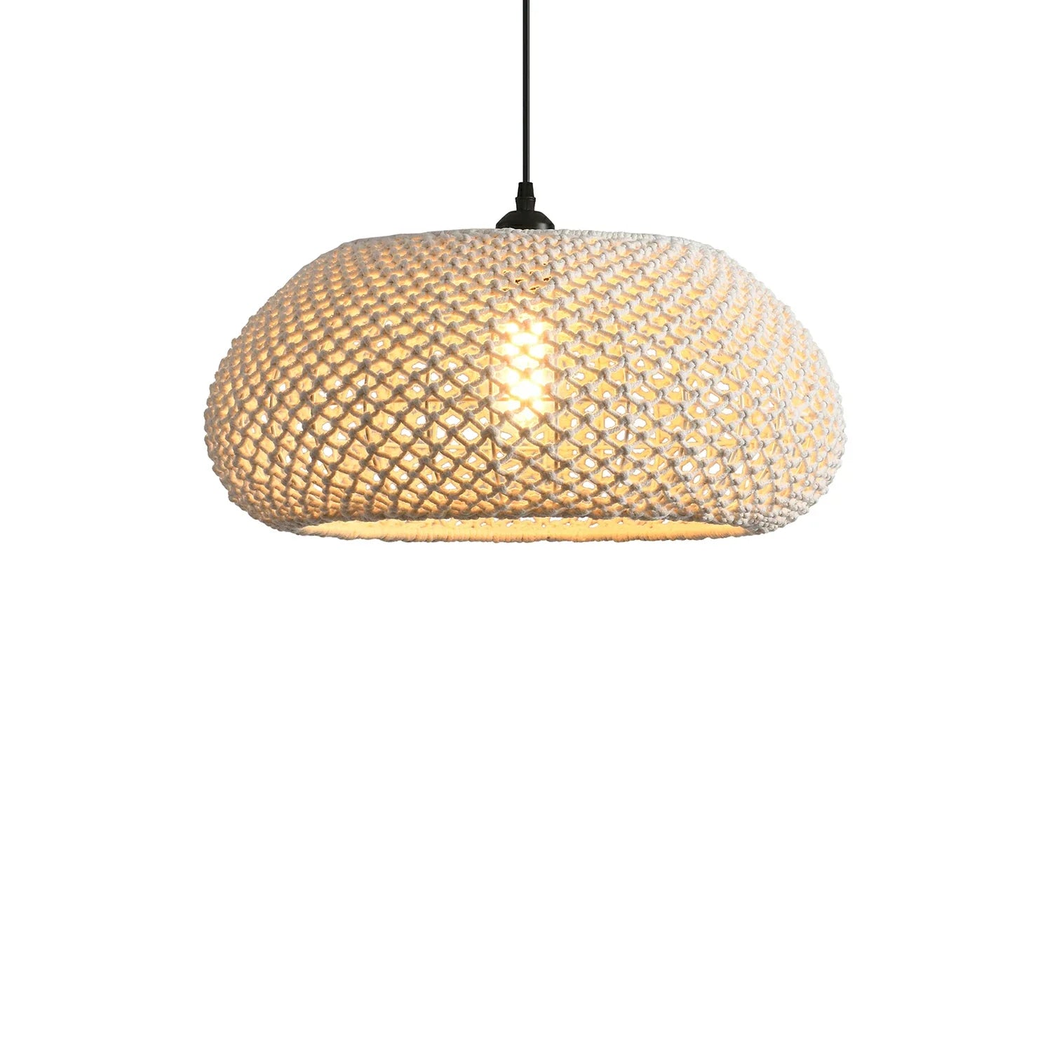 Bohemian Rustic Woven Cotton Pendant Light Ø48cm