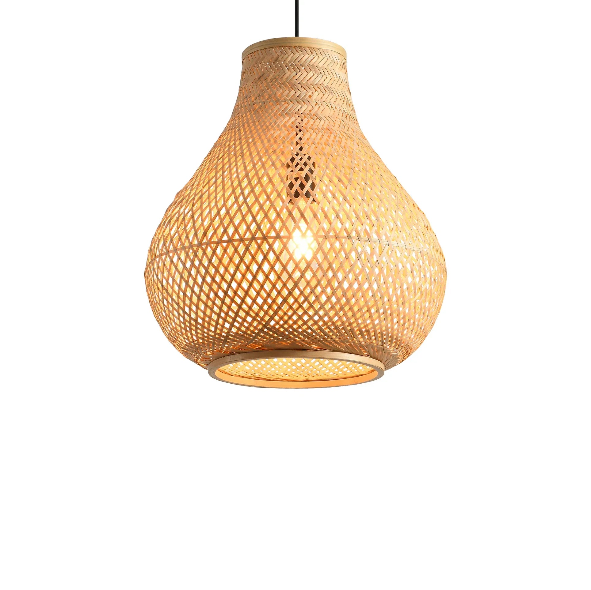 Nordic Minimal Teardrop Bamboo Pendant Light Ø38cm