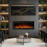 Modern Wall-Mount and Recessed Electric Fireplace, 13 Flame Colours, App & Remote Control