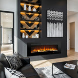1270mm 50" EF50R Wall Mounted Electric Fire Built-In Electric Fire with 13 Flame Colors 750/1500W