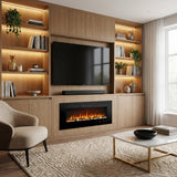 1270mm 50" EF50R Wall Mounted Electric Fire Built-In Electric Fire with 13 Flame Colors 750/1500W