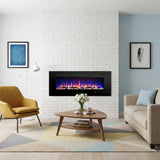 1270mm 50" EF50R Wall Mounted Electric Fire Built-In Electric Fire with 13 Flame Colors 750/1500W