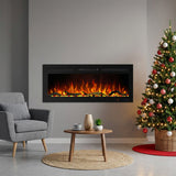 Modern Wall-Mount and Recessed Electric Fireplace, 13 Flame Colours, App & Remote Control