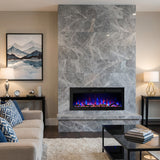 Modern Wall-Mount and Recessed Electric Fireplace, 13 Flame Colours, App & Remote Control