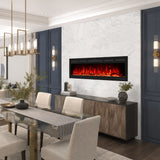 1524mm 60" EF60R Pro Hole in the Wall Electric Fire with 13 Flame Colors Inset Electric Fire with Remote Control 750/1500W