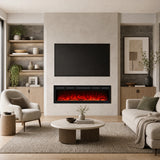 1524mm 60" EF60R Pro Hole in the Wall Electric Fire with 13 Flame Colors Inset Electric Fire with Remote Control 750/1500W
