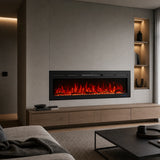1524mm 60" EF60R Pro Hole in the Wall Electric Fire with 13 Flame Colors Inset Electric Fire with Remote Control 750/1500W
