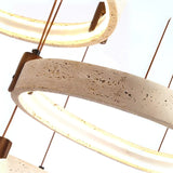 Elegant Travertine Stone Pendant Lights, Ø 40cm, Natural Stone LED Ceiling Light