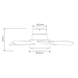 Weston Quiet Ceiling Fan 76cm (30") with 5 Blades and LED Light